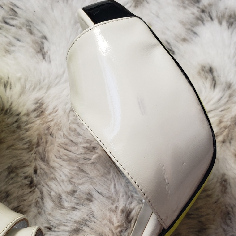 {Ruthie Davis} White Heels with Neon Bottoms - Picture 7 of 8